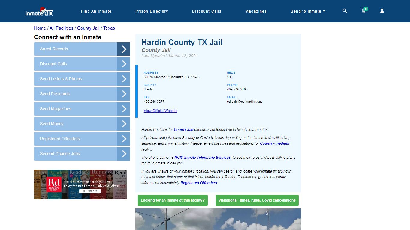 Hardin County TX Jail - Inmate Locator - Kountze, TX