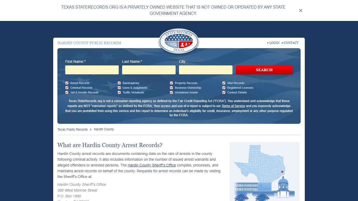 Hardin County Arrest, Court, and Public Records | StateRecords.org
